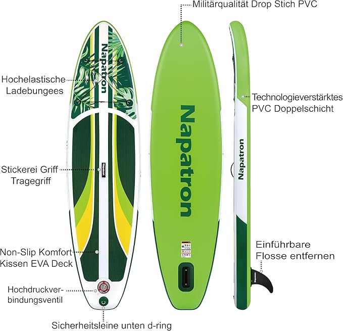 Family Inflatable Stand Up Paddle Board,Stable Wide Design,350LBS Capacity,Complete Paddle Board Package with Fast Action Pump,Leash,Ideal for Beginners/Youth & AllSkill Levels - Premium available at Proxima